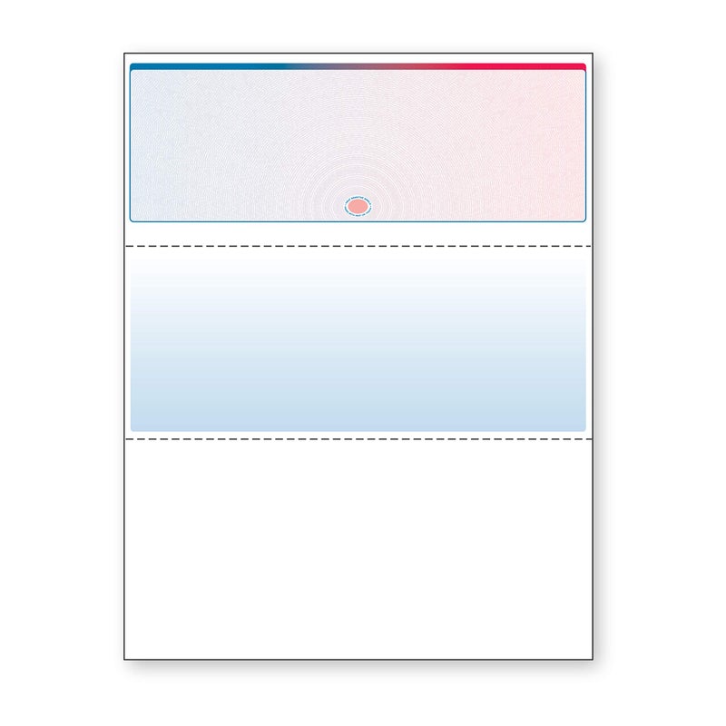 DocuGard Blue/Red Sunburst Premier Prismatic Top High Security Check Paper - QuickBooks & Laser/Inkjet Printer Compatible - 13 Security Features - 500 Blank Business Checks (04564) - Image 1